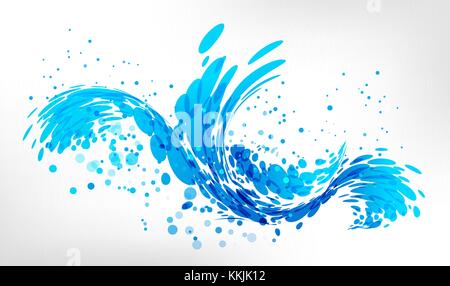 Splash water isolated on white Stock Vector