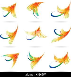Set arrows on white background, infographic sign Stock Vector