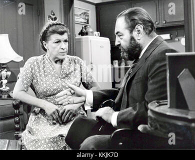 Sebastian Cabot, Nancy Walker - 1970 CBS TV - Family Affair (Black & White) Stock Photo