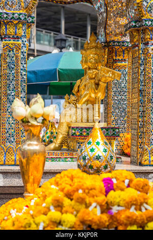 Bangkok, Thailand.  Hindu Lord Brahma in the Erawan Shrine. Stock Photo