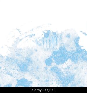 sky blue abstract watercolor cloud pattern with spots and blotches on white background, vector illustration Stock Vector