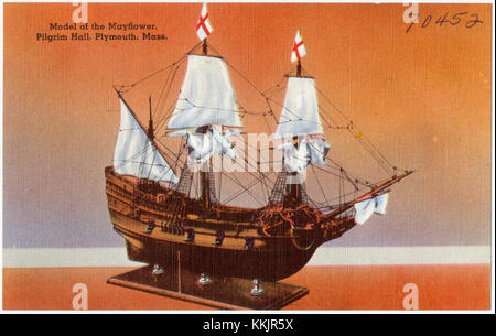 Model of the Mayflower, Pilgrim Hall, Plymouth, Mass (70452) Stock Photo