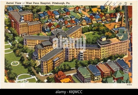 Aerial view of West Penn Hospital, Pittsburgh, PA (61403) Stock Photo