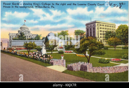 From garden showing King's College to the right and the Luzerne County Court House in the background, Wilkes-Barre, Pa (74518) Stock Photo