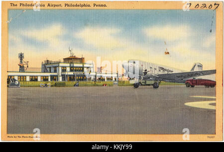 Philadelphia International Airport (PHL) is a major airport serving the city of Philadelphia, Pennsylvania. It is known for its large passenger traffic and essential role in air travel. Stock Photo