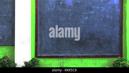 Chalk rubbed out on blackboard Stock Photo