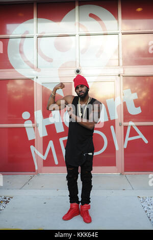 FORT LAUDERDALE, FL - NOVEMBER 13: Singer Jason Derulo poses for a portrait at Radio Station Y-100 on November 13, 2015 in Fort Lauderdale, Florida  People:  Jason Derulo Stock Photo