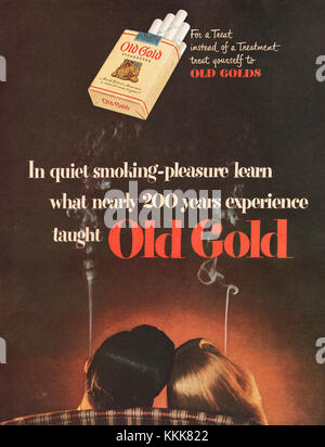 1948 U.S. Magazine Old Gold Cigarette Advert Stock Photo