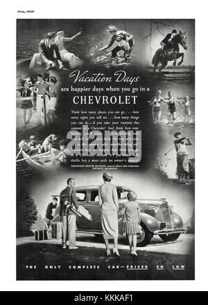1937 U.S. Magazine Chevrolet Advert Stock Photo