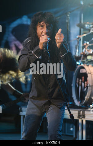 POMPANO BEACH, FL - SEPTEMBER 26:  Joey Belladonna of Anthrax performs at The Pompano Beach Amphitheater on September 26, 2015 in Pompano Beach Florida  People:  Joey Belladonna Stock Photo