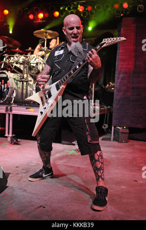 POMPANO BEACH, FL - SEPTEMBER 26:  Scott Ian of Anthrax performs at The Pompano Beach Amphitheater on September 26, 2015 in Pompano Beach Florida  People:  Scott Ian Stock Photo