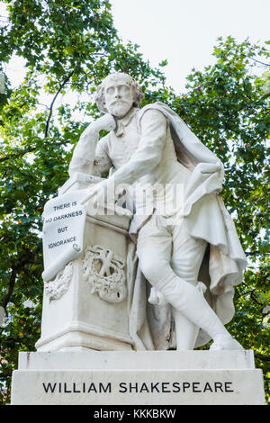 England, London, Soho, Leicester Square, Shakespeare Statue Stock Photo