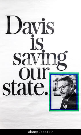 Deane C. Davis Vermont Governor campaign poster. From the Vermont Historical Society Museum, Montpelier Vermont Deane C. Davis Vermont Governor poster 1970 Stock Photo