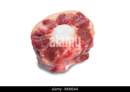 Studio shot of raw oxtail isolated on a white background - John Gollop Stock Photo