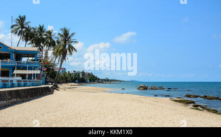 Phu Quoc, Vietnam - May 11, 2016. Hotels on the beach in Duong Dong town, Phu Quoc, Vietnam. Phu Quoc is the largest island in Vietnam. Stock Photo
