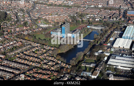 aerial view of Alexandra Business Park, St Helens, UK Stock Photo