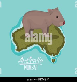 Wombat and Australia map Stock Vector Image & Art - Alamy