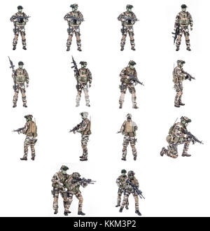 French paratroopers with weapons collection Stock Photo