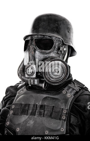 Futuristic nazi soldier studio shot Stock Photo