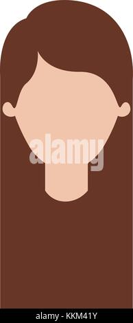 faceless woman with long straight hair in colorful silhouette Stock Vector