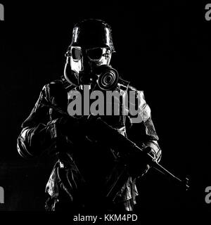 Futuristic nazi soldier studio shot Stock Photo