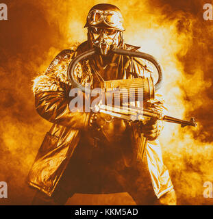 Futuristic nazi soldier studio shot Stock Photo