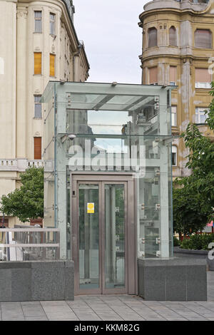 Accessible Lift at Bridge in Budapest Stock Photo