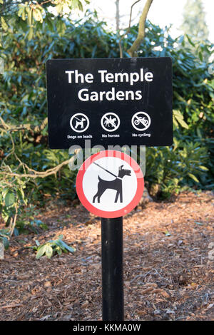 Restrictions at The Temple Gardens, Langley Park Country Park, Buckinghamshire, UK Stock Photo