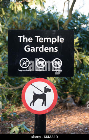 Restrictions at The Temple Gardens, Langley Park Country Park, Buckinghamshire, UK Stock Photo