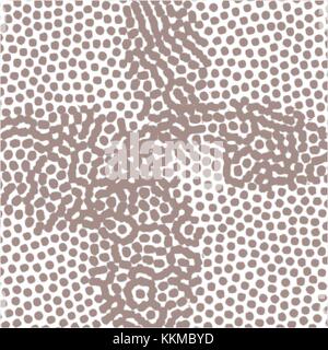 brown watercolor dot pattern in shape of clover leafs on white background, vector illustration Stock Vector