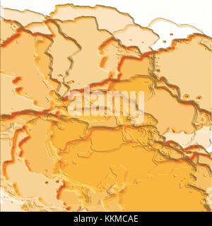 orange colored 3D landscape map pattern in different shades, vector illustration Stock Vector