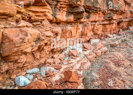 fallen rocks at canyon bottom - Ruby Wash,  Red Mountain Open Space in northern Colorado Stock Photo