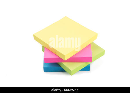 Blank Colorful Sticky Notes isolated on white background Stock Photo