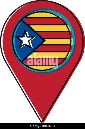 pin map catalonia flag location concept Stock Vector
