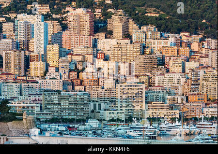 Yachts docked in Port Hercule, Monaco. Stock Photo