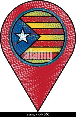 pin map catalonia flag location concept Stock Vector