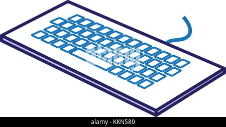 keyboard computer isometric icon Stock Vector