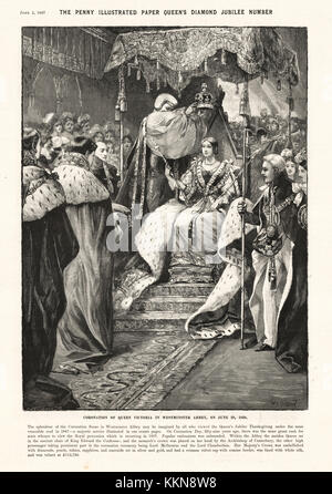 1897 Penny Illustrated Paper Coronation of Queen Victoria in 1838 Stock Photo