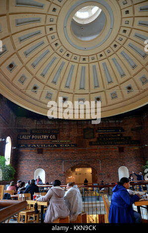 Food court in Quincy Market Hall, Boston, Mass, USA. Stock Photo