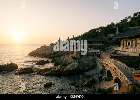 Haedong Yonggungsa Temple in morning in Busan, South Korea. Stock Photo