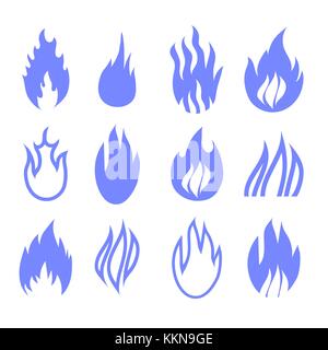 Gas industry blue symbols Stock Vector