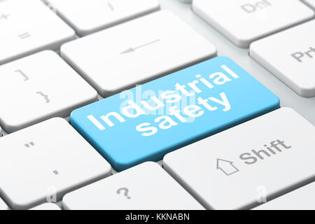 Constructing concept: Industrial Safety on computer keyboard background Stock Photo