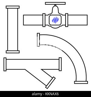 Set of Different Pipes Stock Vector