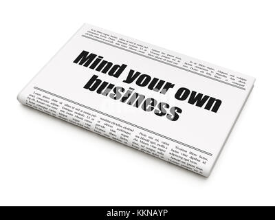 Business concept: newspaper headline Mind Your own Business Stock Photo