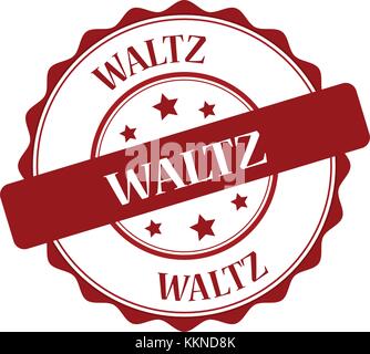 Waltz stamp illustration Stock Vector