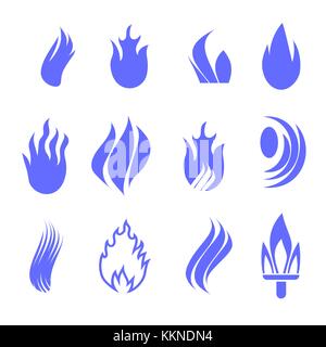 Gas industry blue symbol set Stock Vector