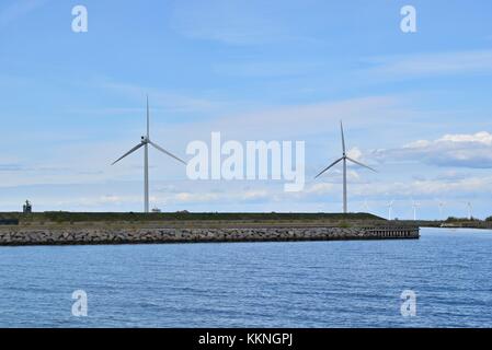 offshore wind farm in Baltic Sea off Copenhagen, Denmark Stock Photo