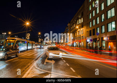 Long exposure streets of Luxembourg City, Luxembourg Stock Photo