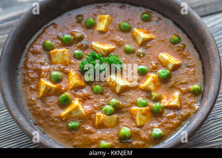 Bowl of mattar paneer Stock Photo