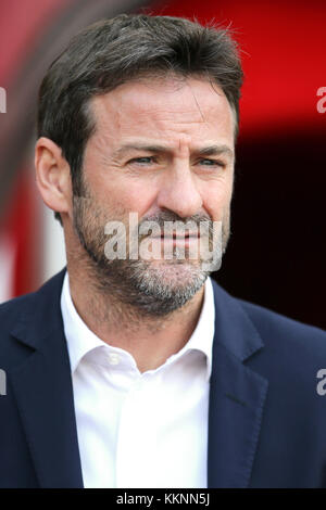 Leeds United manager Thomas Christiansen during the Sky Bet Championship match at the Stadium of Light, Sunderland Stock Photo